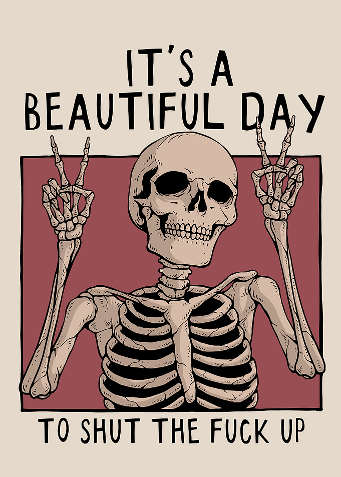 Skeleton with Peace Signs