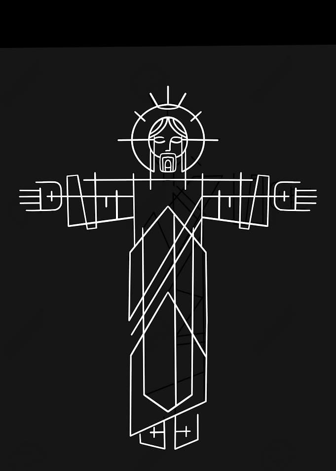 Minimalist Jesus Christ Line Art