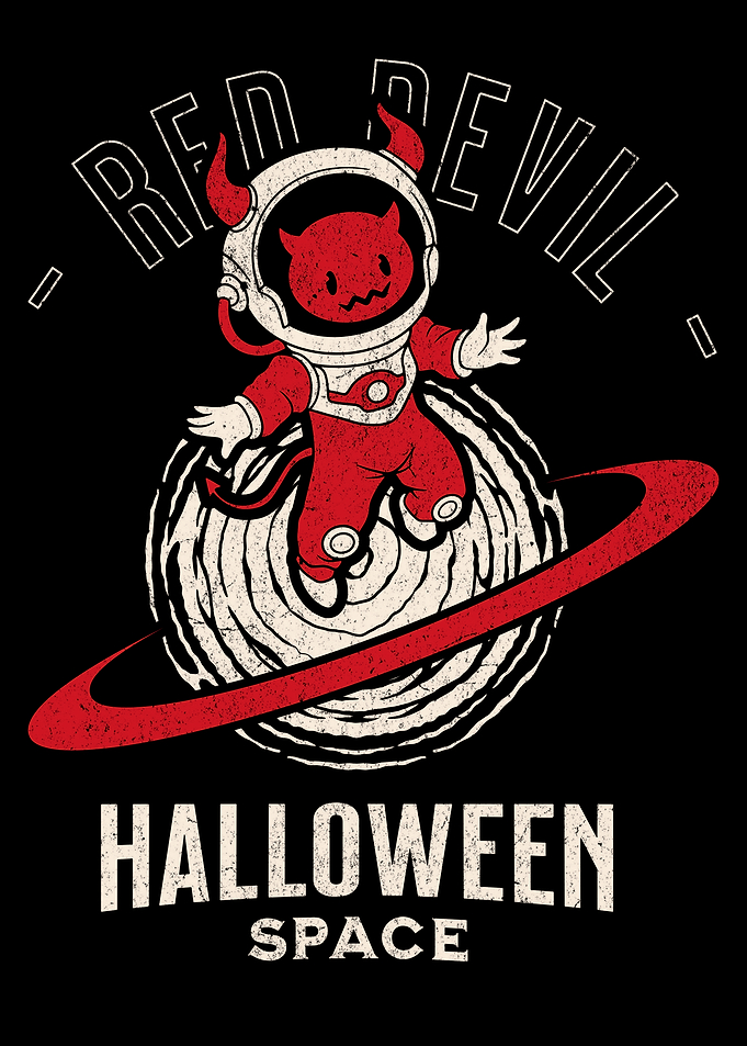 Red Devil Astronaut in Space
