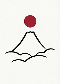 Minimalist Mount Fuji and Sun