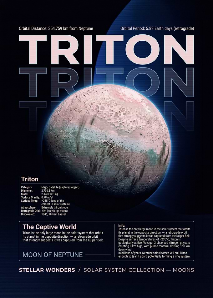Triton Moon of Neptune Poster
