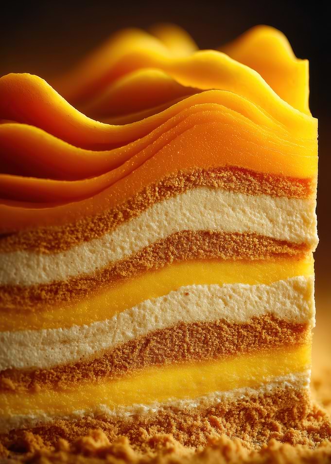 Layered Mango Cake Slice