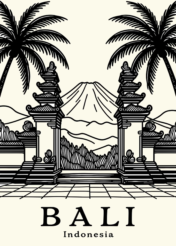 Bali Indonesia Travel Poster