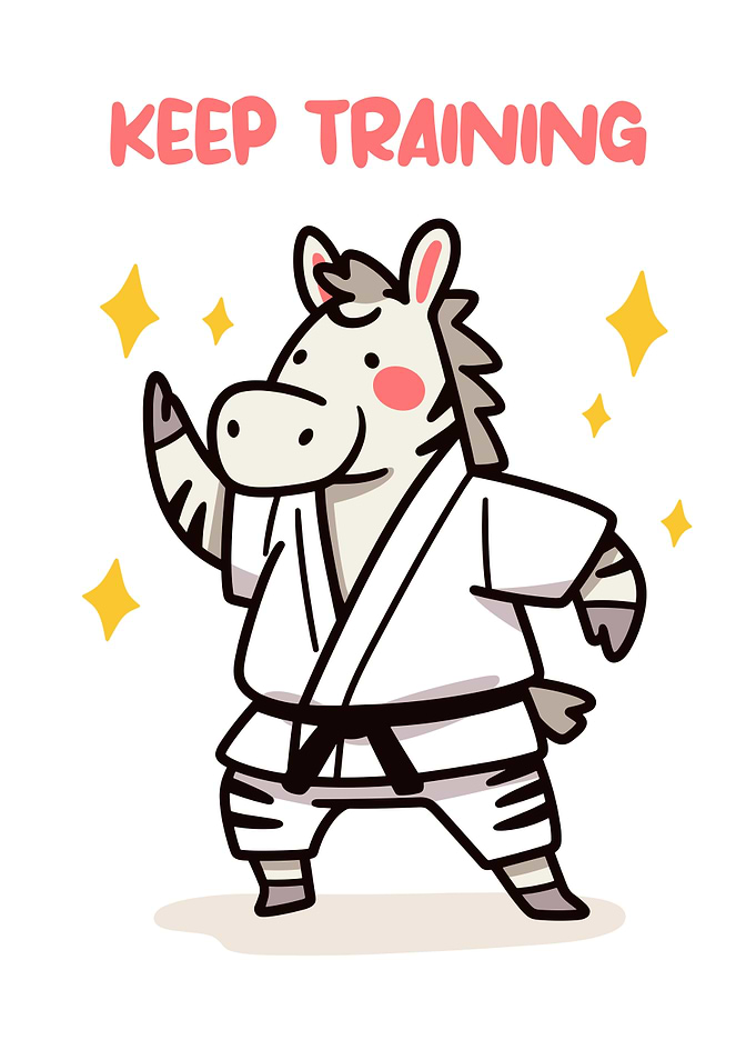 Cute Zebra Karateka
