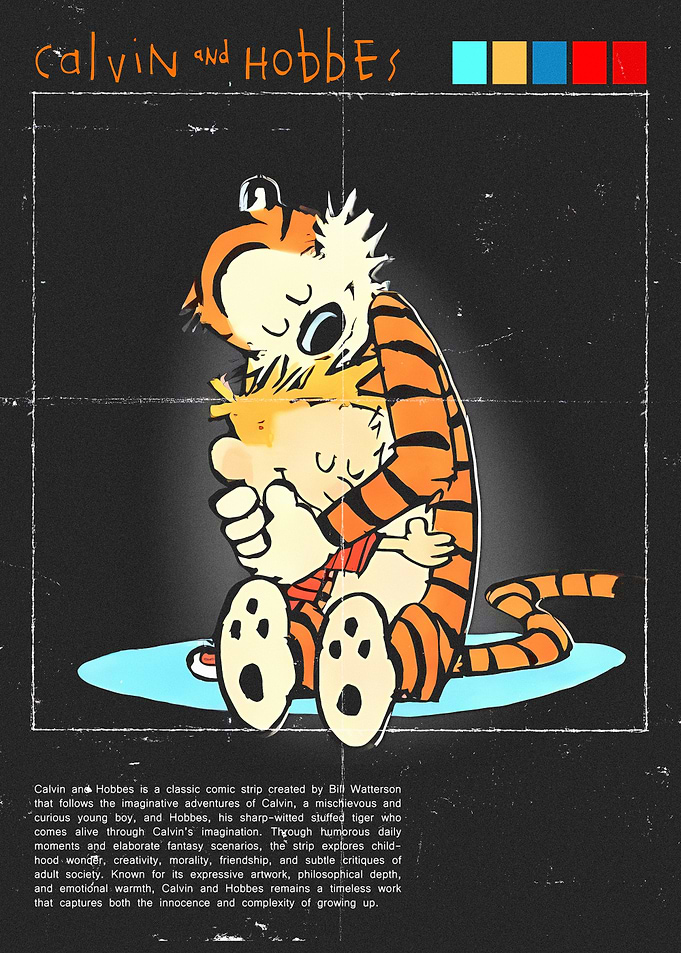 Calvin and Hobbes Hugging