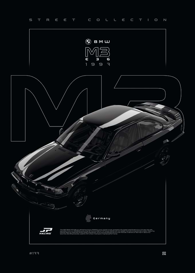 BMW M3 E36 1997 Poster