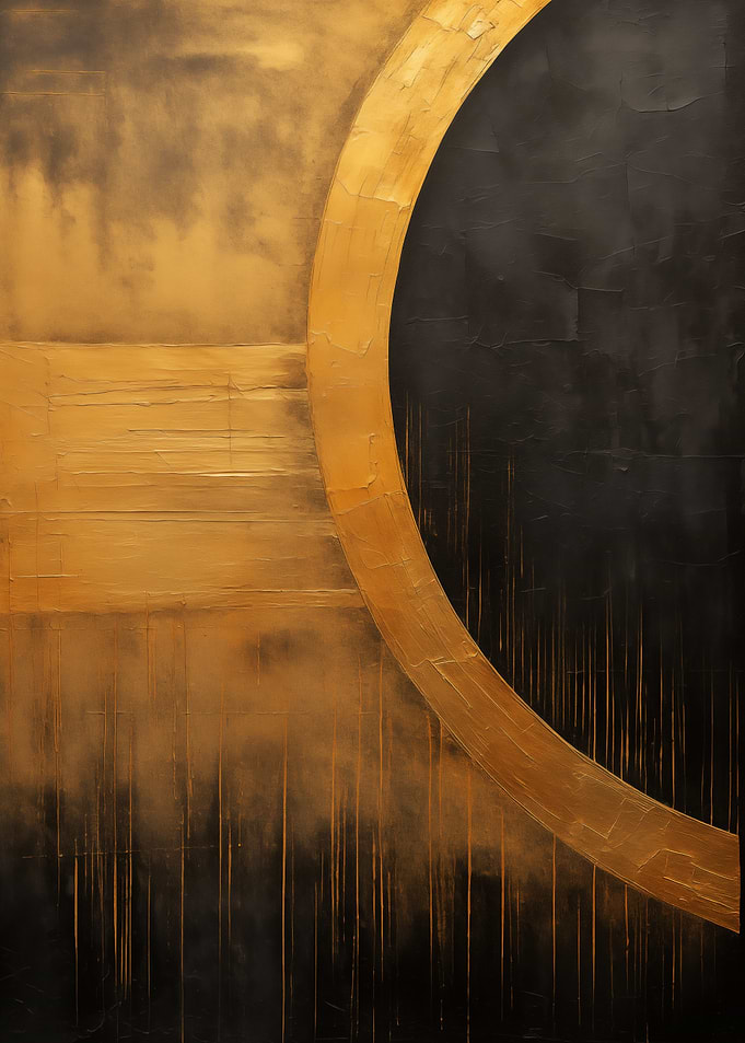 Abstract gold and black art