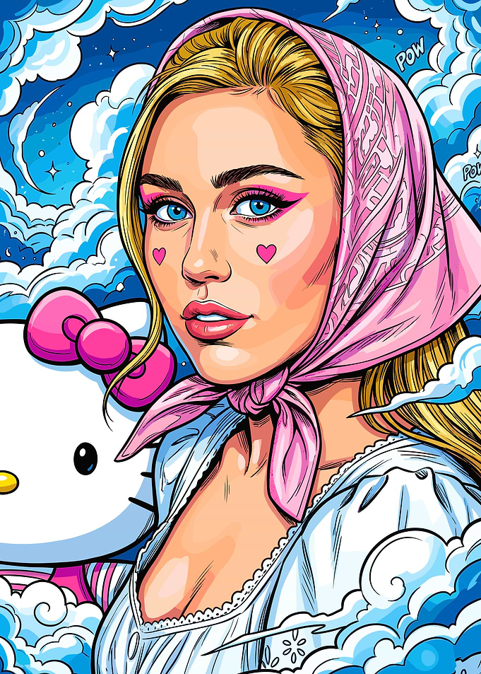 Miley Cyrus Pop Art Portrait
