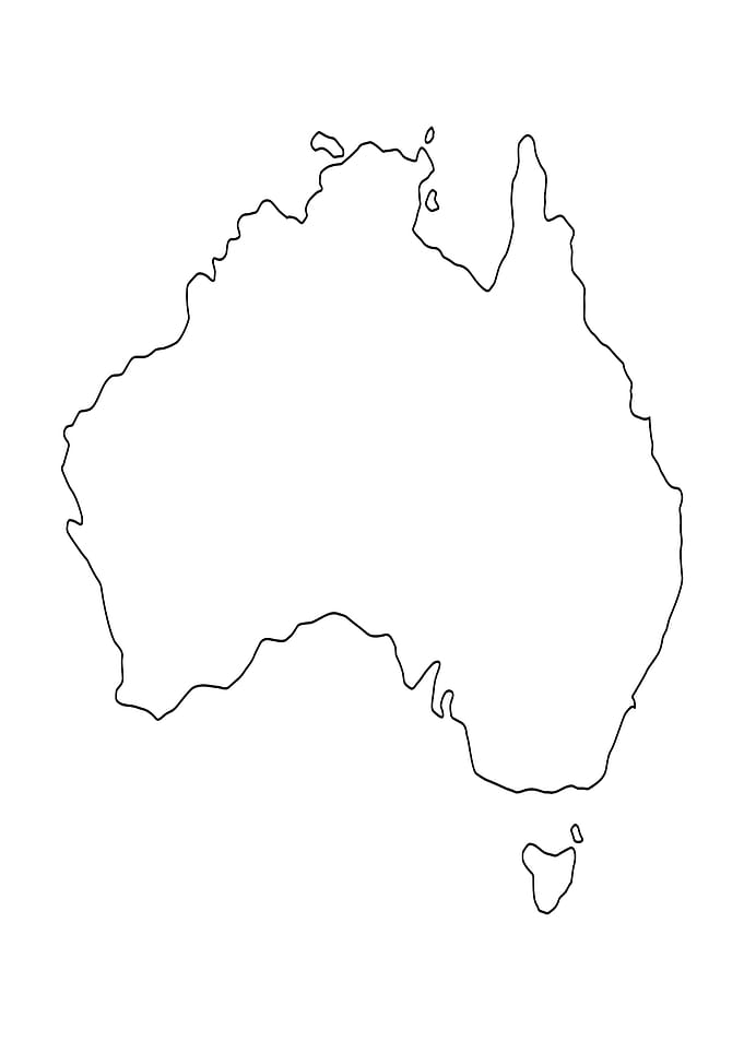 Outline map of Australia