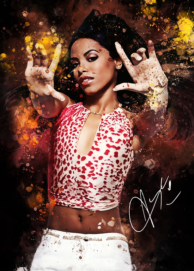 Aaliyah Pop Art Portrait