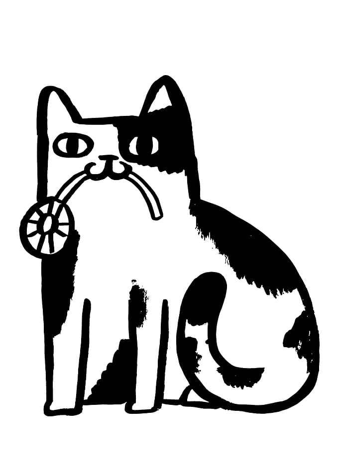 Cat Holding a Toy