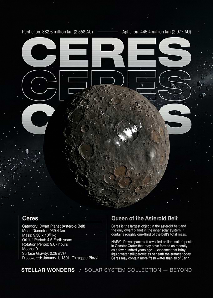 Ceres Dwarf Planet Poster