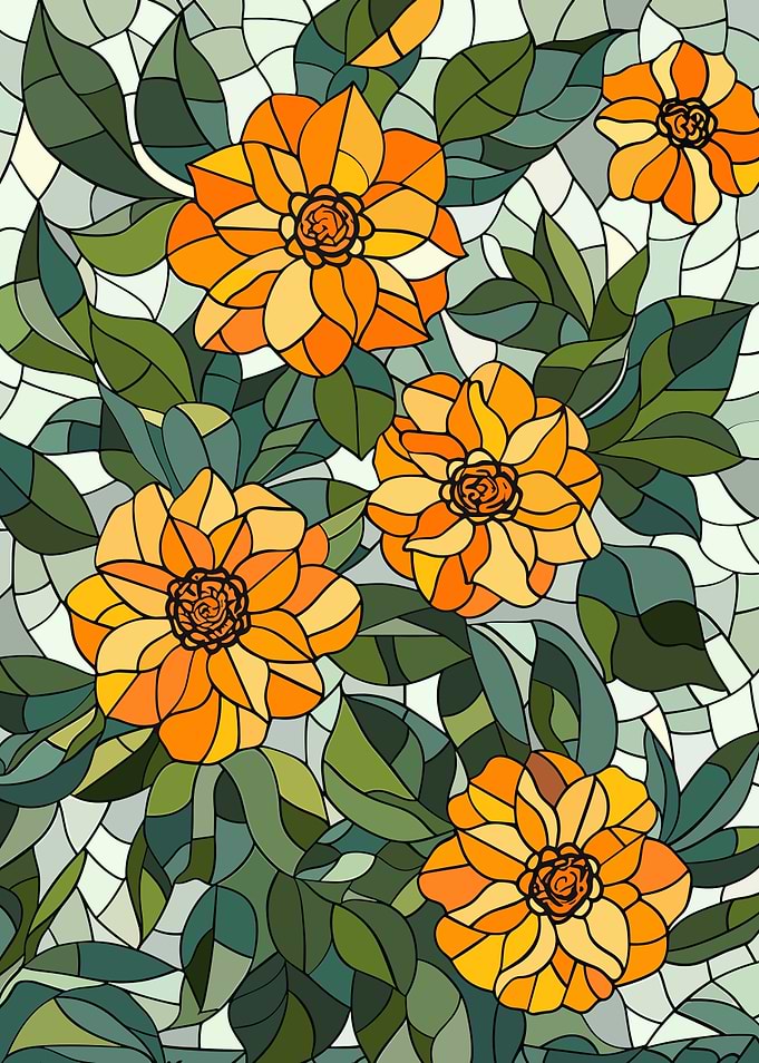 Stained Glass Floral Pattern