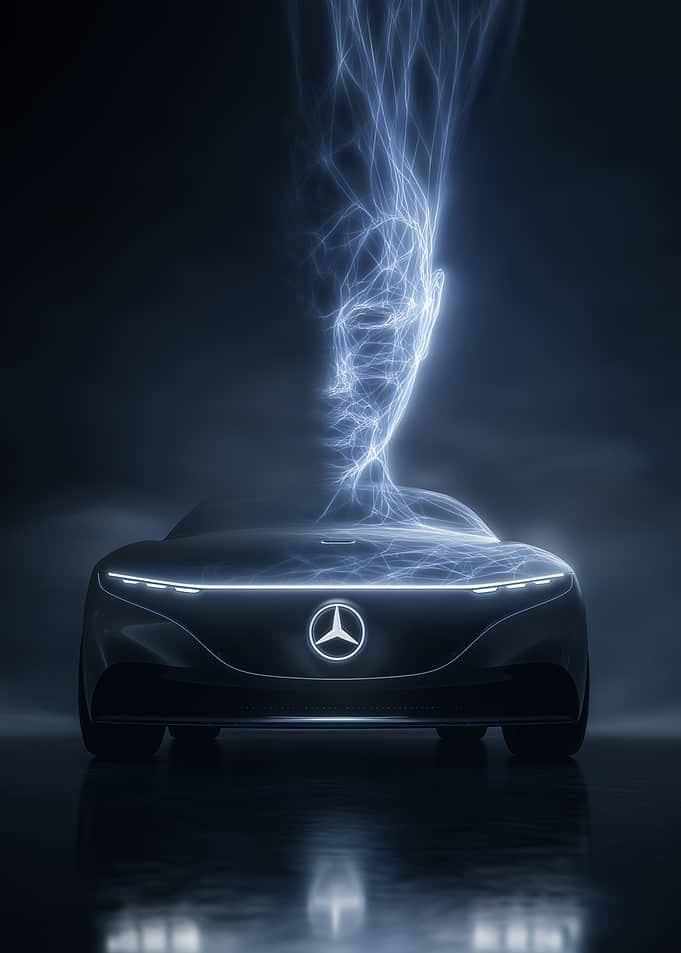 Electric Energy Forming a Face Above a Car