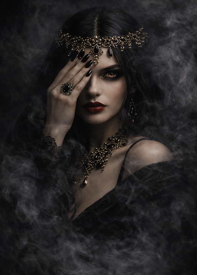 Mysterious Woman in Smoke