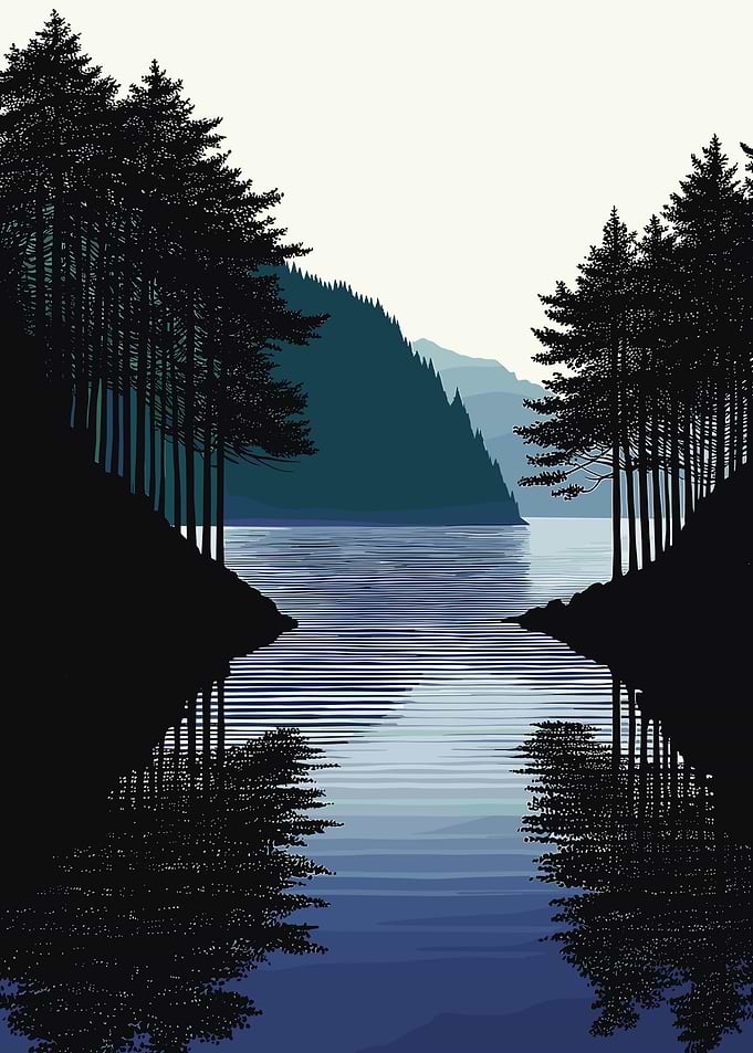 Serene Forest Lake Reflection