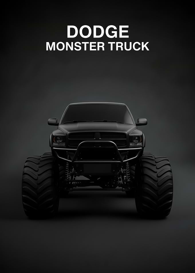 black Dodge Monster Truck poster