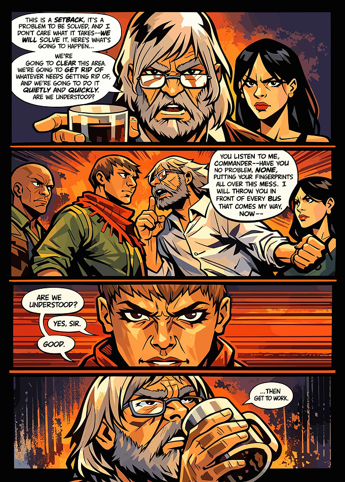 Comic Panel: Commander Gives Orders