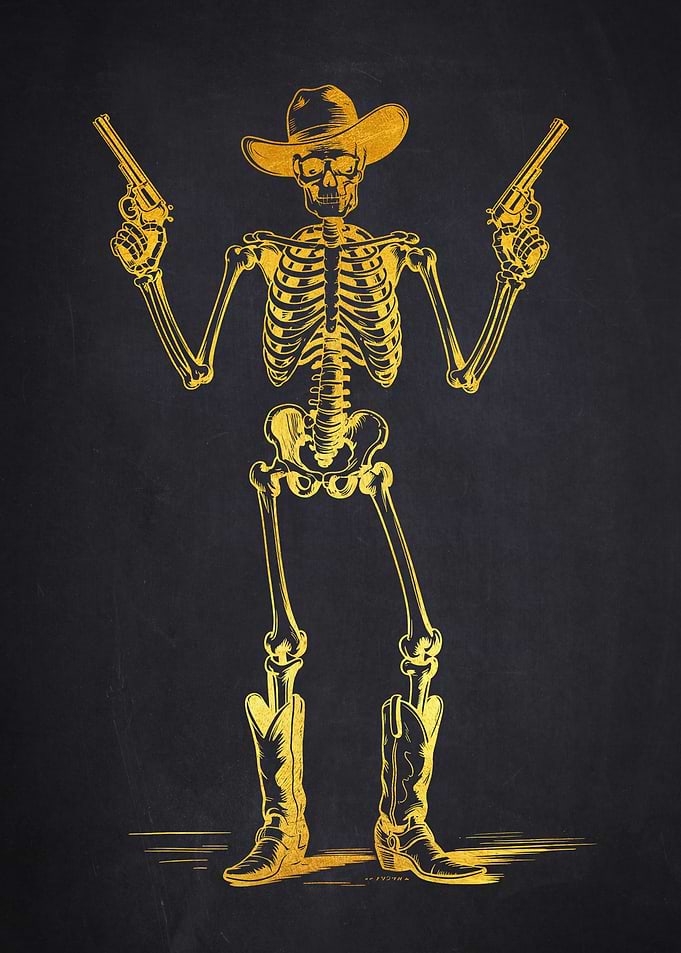 Skeleton Cowboy with Guns