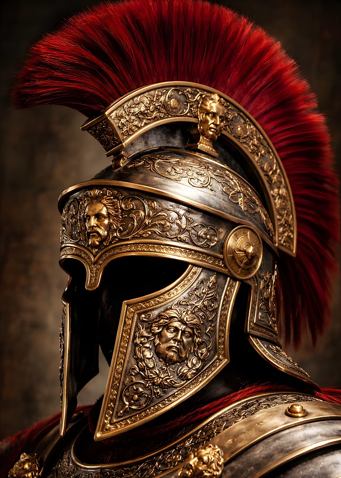 Ornate Roman Centurion Helmet