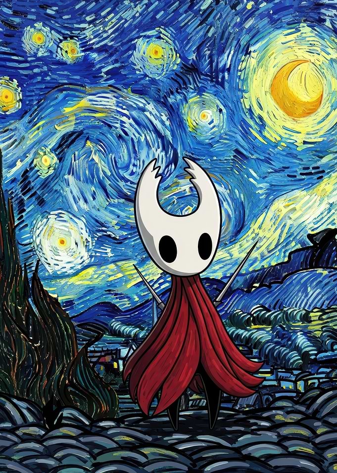 Hornet in Hollow Knight Starry Night