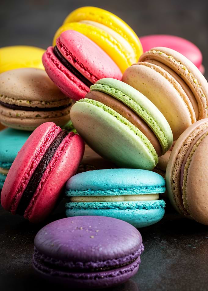Colorful Macarons Stacked