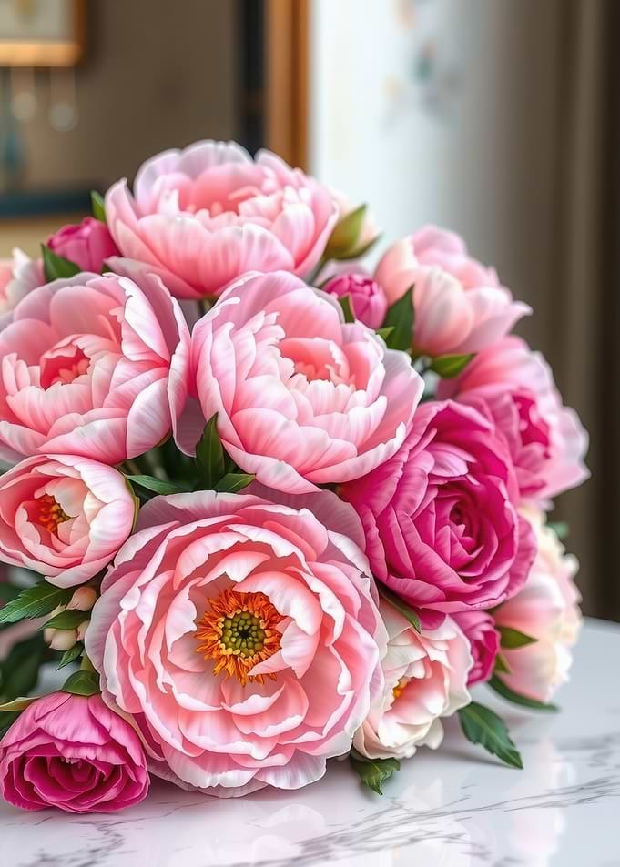 Bouquet of Pink Peonies