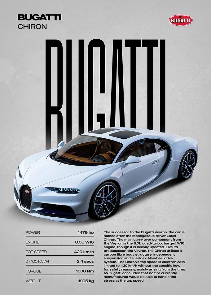 Bugatti Chiron Poster