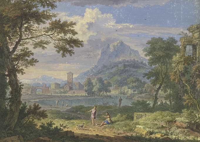 Pastoral Landscape with Figures and Ruins