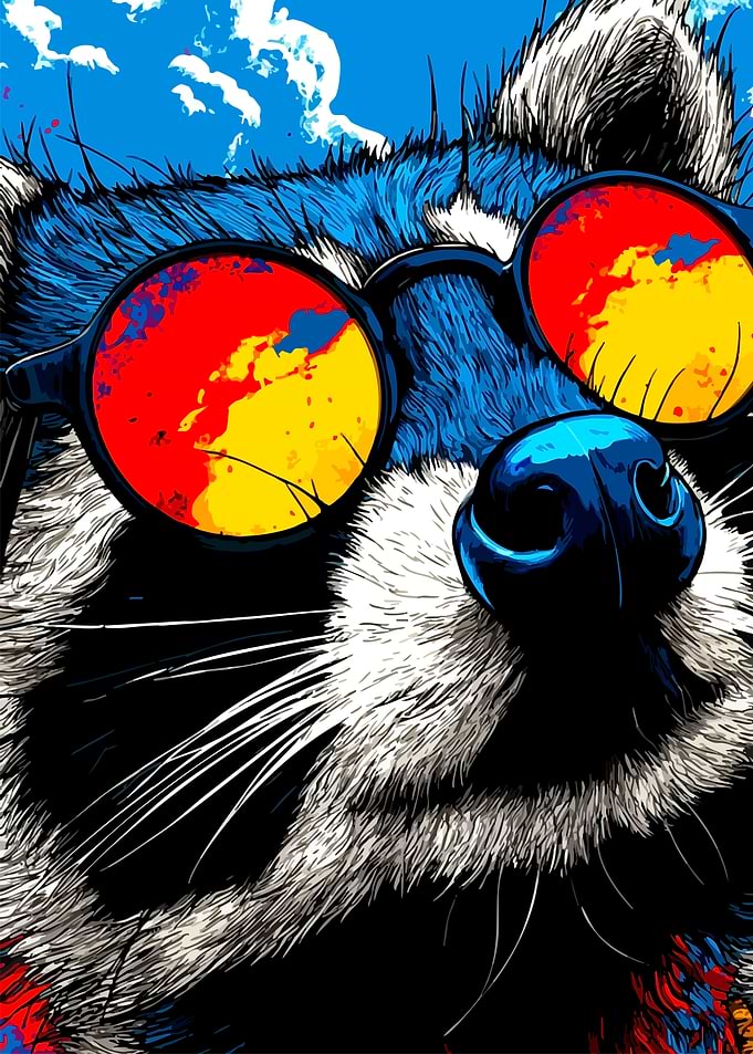Cool Raccoon Wearing Sunglasses