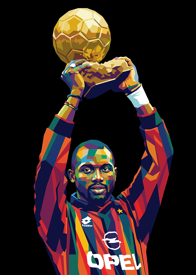 Pop Art Footballer with Trophy