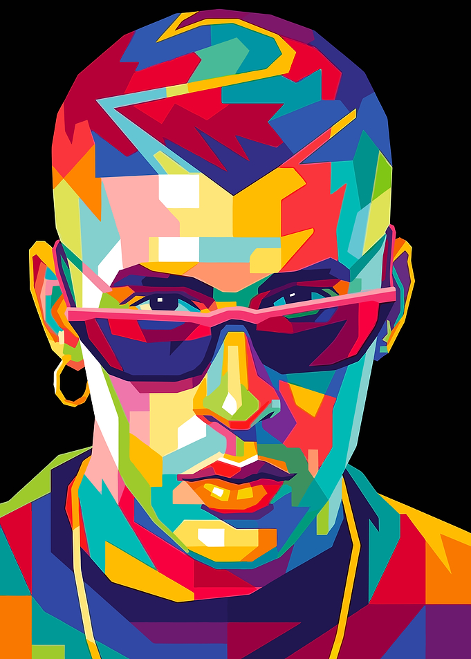 Bad Bunny Pop Art Portrait