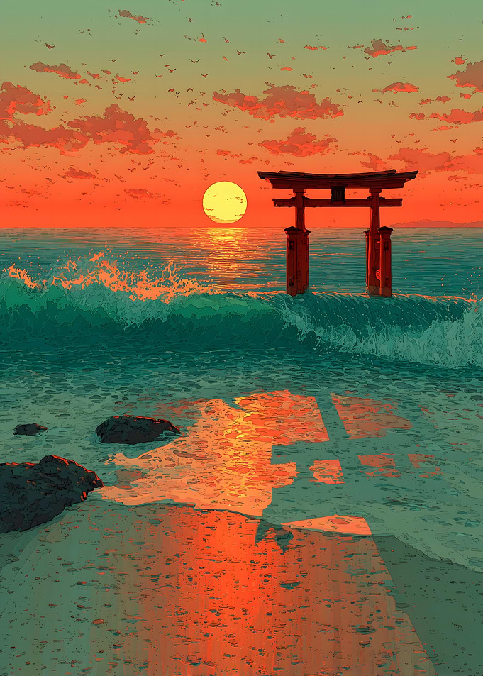 Torii Gate at Sunset