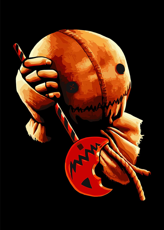 Sam from Trick 'r Treat Holding Candy