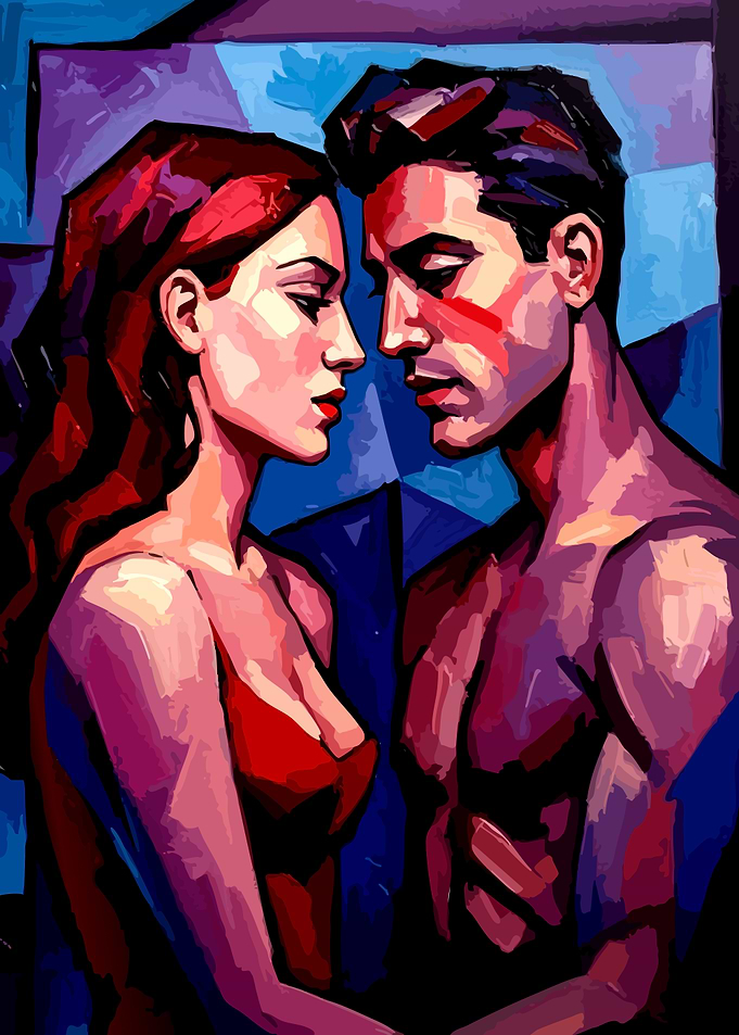 Couple in Abstract Style