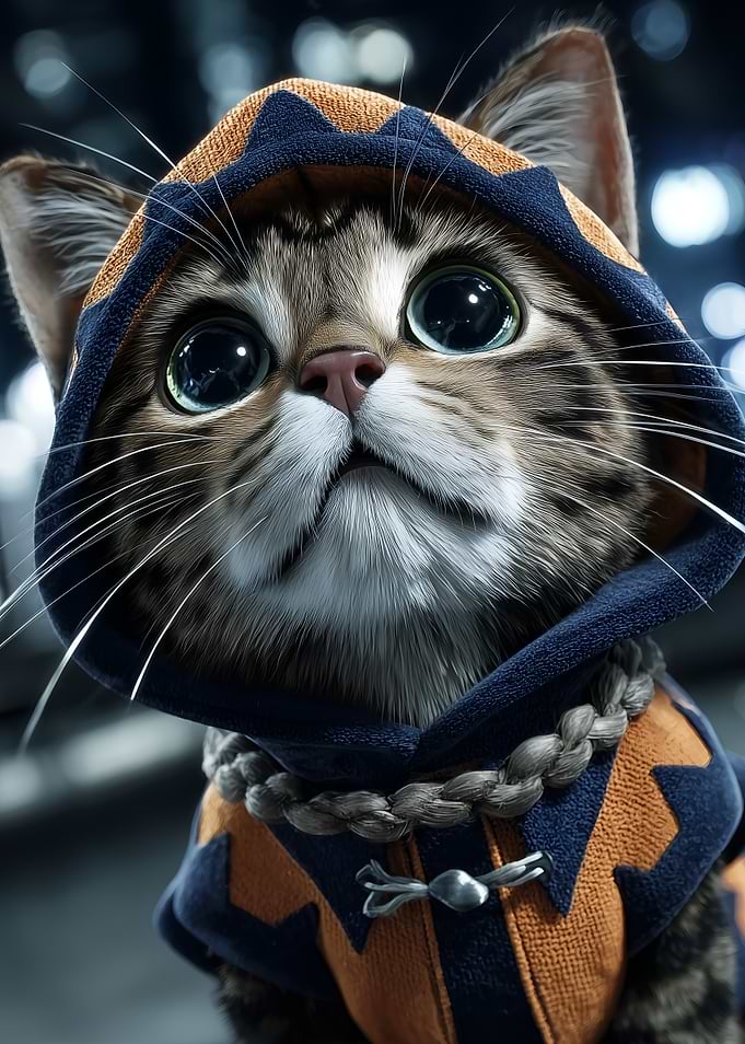 Cute Cat in a Hoodie