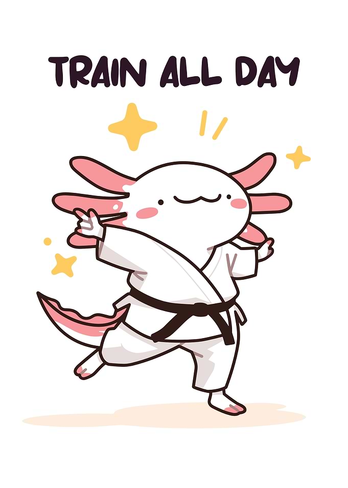 Cute Axolotl in Karate Gi