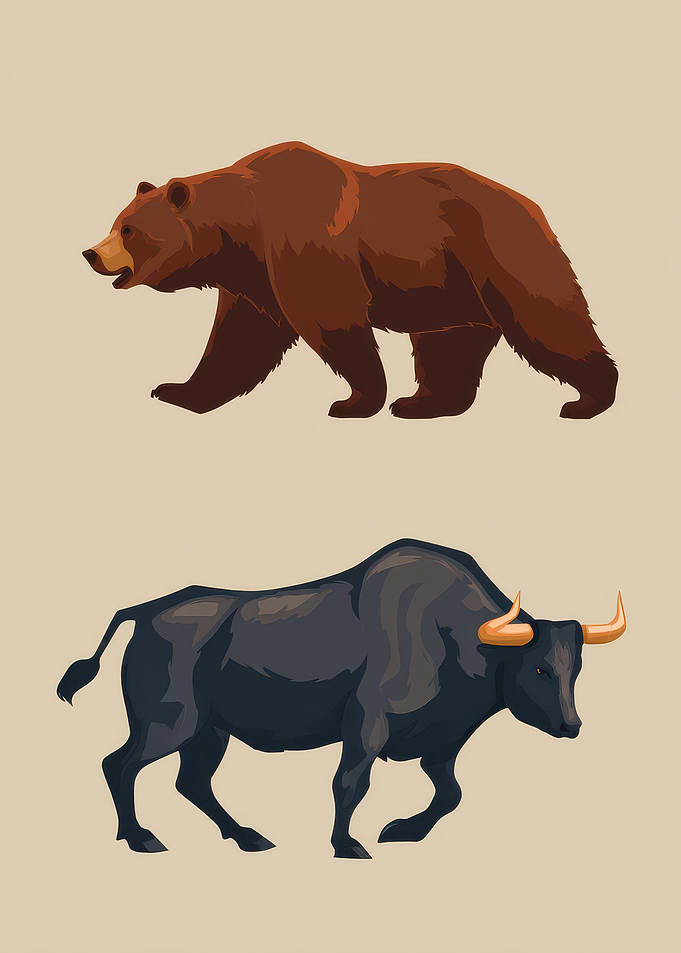 Bear and Bull Illustration