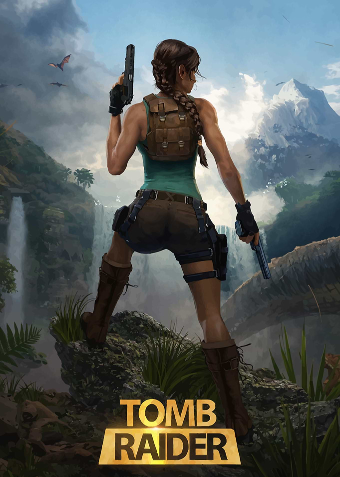 Lara Croft in a jungle setting