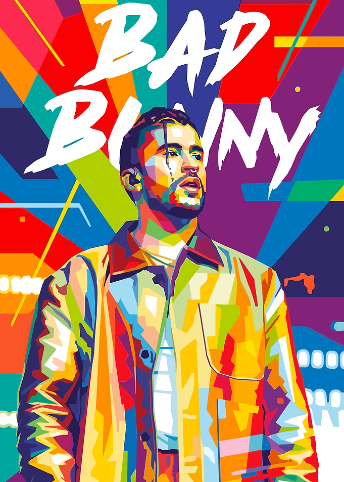 Bad Bunny Pop Art Portrait