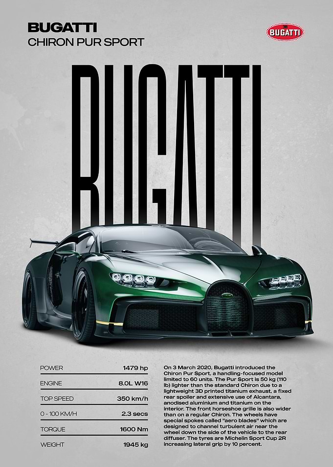 Bugatti Chiron Pur Sport Car Sport
