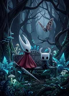 Hollow Knight Characters in a Forest