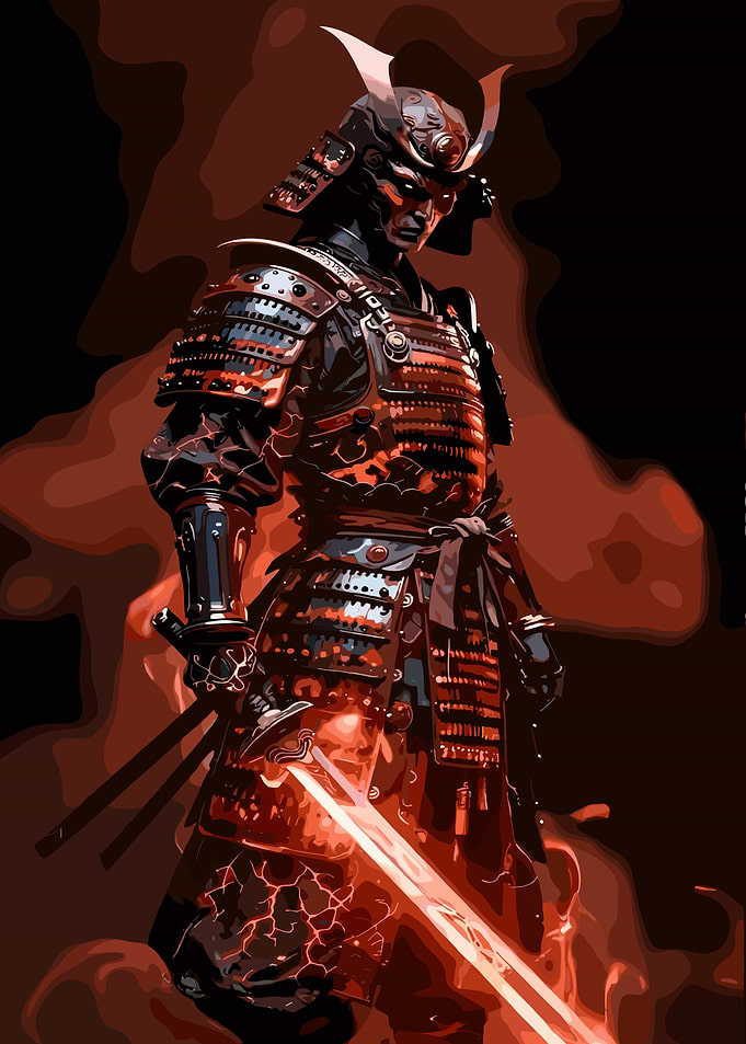 Samurai Warrior with Glowing Sword