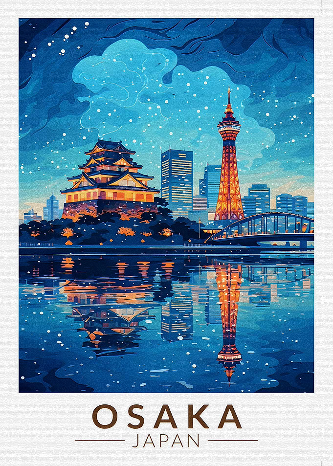 Osaka Cityscape at Night