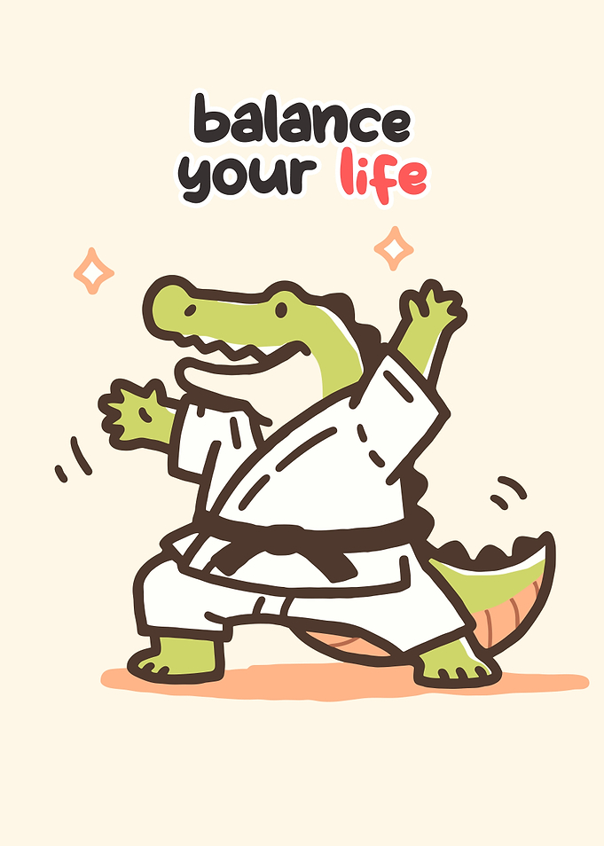 Cute Alligator Doing Karate
