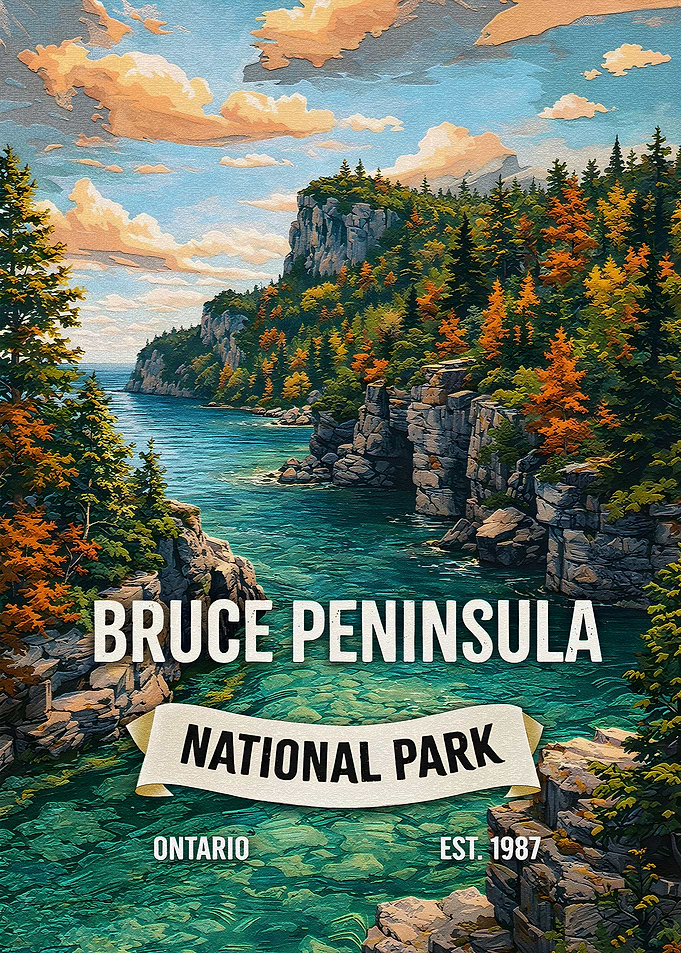Bruce Peninsula National Park Vintage Poster