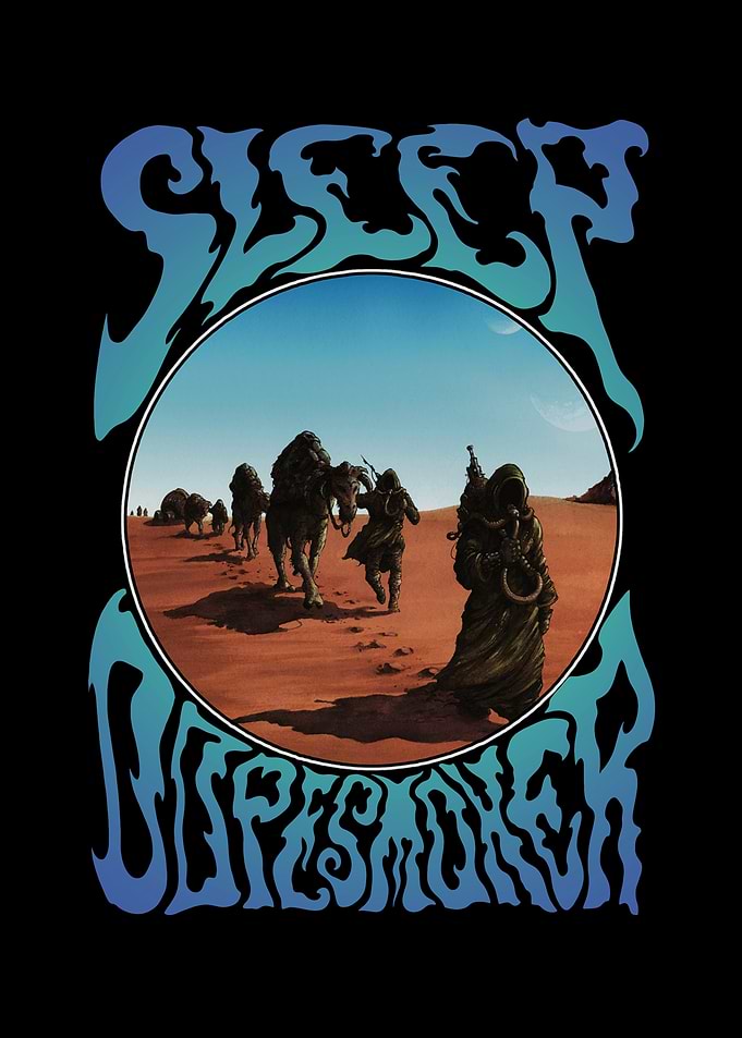 Desert Caravan with Psychedelic Border