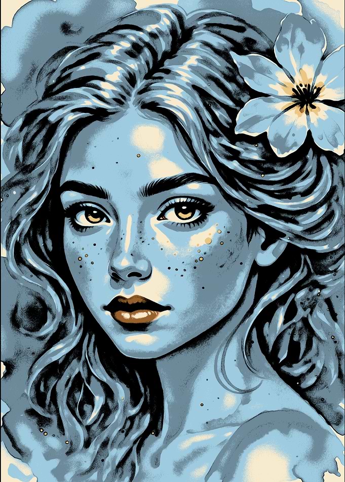 Portrait of a Woman with a Flower