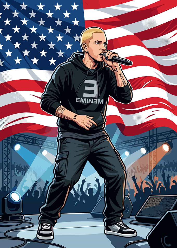 Eminem Performing on Stage