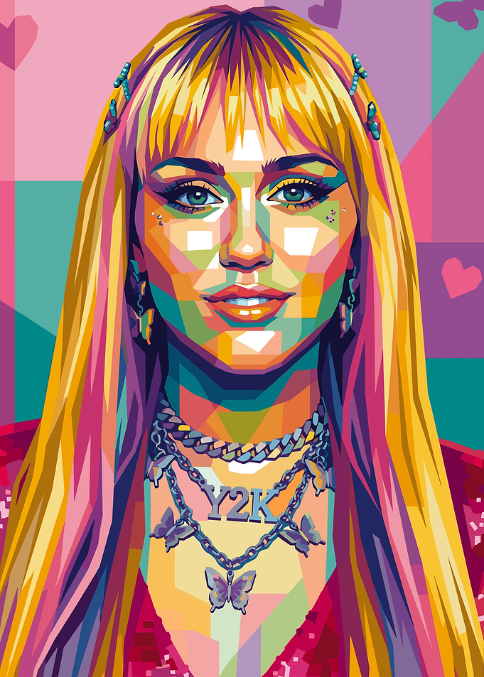 Pop Art Portrait of Miley Cyrus